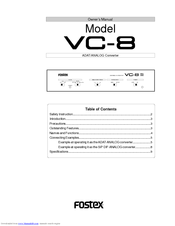 Fostex VC-8 Owner's Manual