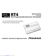 Friedrich RT4 Installation, Operation & Application Manual