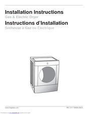 Frigidaire GLGQ2170KE - Gallery 7.0 cu. Ft. Gas Dryer Installation Instructions Manual