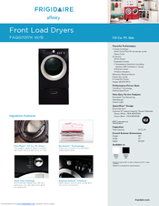 Frigidaire FAQG7017KB - Affinity 7.0 cu. Ft. Gas Dryer Specification Sheet