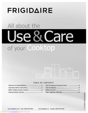 Frigidaire FGGC3645KS - Gallery Series 36' Gas Cooktop Use & Care Manual