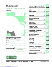 Frigidaire MDB120RFM1 Use & Care Manual