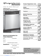 Frigidaire FDB1050RES - 24 Inch Dishwasher Use & Care Manual