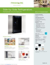 Frigidaire FGHS2634KQ - Gallery 26 cu. Ft. Refrigerator Specification Sheet