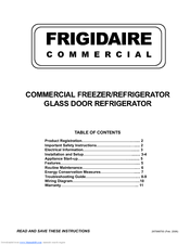Frigidaire FREEZER/REFRIGERATOR GLASS DOOR REFRIGERATOR Owner's Manual