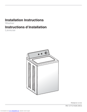 Frigidaire FTW3014KW - 3.0 cu. Ft. Washer Installation Instructions Manual