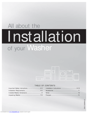 Frigidaire FAFW3517KB - Affinity 3.5 cu. Ft. Washer Installation Instructions Manual