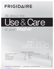 Frigidaire FAFW3511KB - Affinity Tumble Action Washer Use & Care Manual
