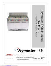 Frymaster BK1814 Series Installation & Operation Manual