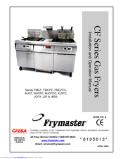 Frymaster FMCF Installation And Operation Manual