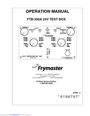 Frymaster FTB-350A Operation Manual