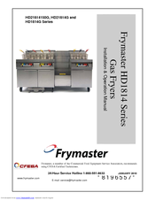 Frymaster HD1814 SERIES HD1814G Installation & Operation Manual