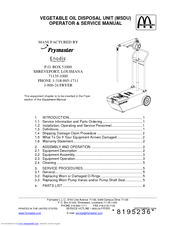Frymaster MSDU Operators & Service Manual