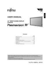 Fujitsu Plasmavision W P42HHS30E User Manual