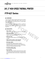 Fujitsu FTP-627 Series Specifications