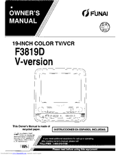 FUNAI F3819DV Owner's Manual
