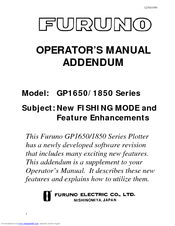 Furuno GP-1850 Series Operator's Manual Addendum