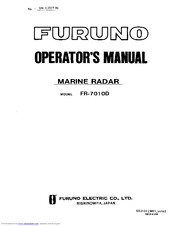 Furuno FR-70110D Operator's Manual