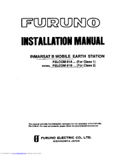 Furuno Inmarsat B FELCOM 81A Series Installation Manual