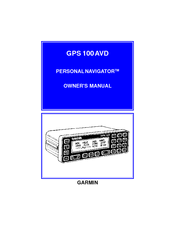 Garmin Personal Navigator GPS 100AVD Owner's Manual