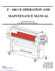 GBC F - 160 CE Operation And Maintenance Manual
