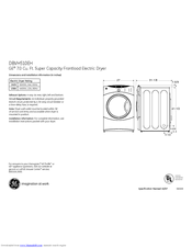 GE DBVH510EH Dimensions And Installation Information