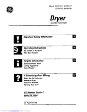 GE DWXR473ET Owner's Manual