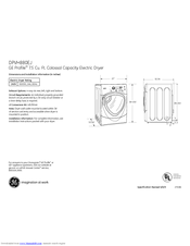 GE Profile DPVH880EJWW Dimensions And Installation Information