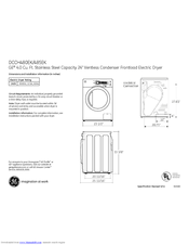 GE DCCH485EKMS Dimensions And Installation Information