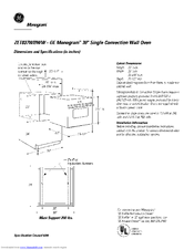 GE Monogram ZET837DBSB Dimensions And Specifications