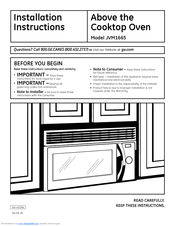 GE JVM1665DNWW - 1.6 cu. Ft. Microwave Oven Installation Instructions Manual