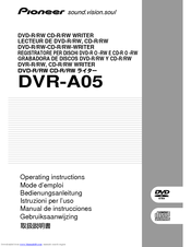 Pioneer DVR-A05 Operating Instructions Manual