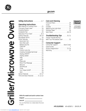 GE Spacemaker JVM1665SNSS Owner's Manual