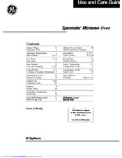 GE Spacemaker JVM140 J Use And Care Manual