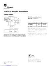 GE Monogram ZE2160SF Datasheet
