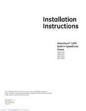 GE Advantium ZSC1202SS Installation Instructions Manual