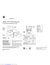 GE JKP25SHSS Dimension Manual