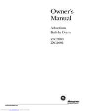 GE Advantium ZSC2001 Series Owner's Manual