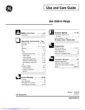 GE JGSP21 Use And Care Manual