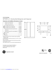 GE GSS20WWW - 20.0 cu. Ft. Refrigerator Dimensions And Installation Information