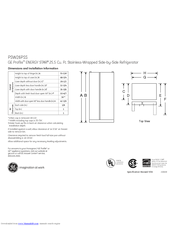 GE Profile PSW26PSSSS Dimensions And Installation Information