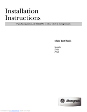 GE ZV541 Installation Instructions Manual