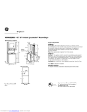 Ge Unitized Spacemaker WSM2420DCC Dimension Manual