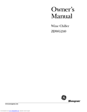 Ge Monogram ZDWG240 Owner's Manual