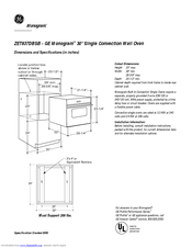 GE GE MONOGRAMTM ZET837DBSB Dimension Manual