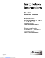 GE Monogram ZGU484NG Installation Instructions Manual