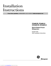 GE Monogram ZIC360N RH Installation Instructions Manual