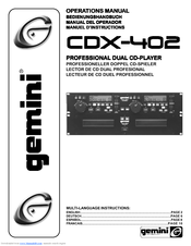 Gemini CDX-402 Operation Manual