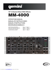 Gemini MM-4000 Operation Manual