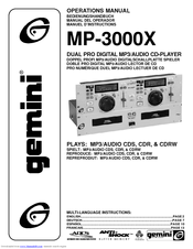 Gemini MP-3000X Operation Manual